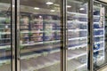 Empty freezer shelves at Publix featuring frozen food shortage including organic vegetables, pizza, and junk food during Covid-19