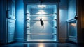 Empty Fridge and Mouse Silhouette A Powerful Visual Metaphor for Food Insecurity and Poverty Royalty Free Stock Photo