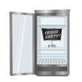 Empty Fridge Vector Concept in Flat Design