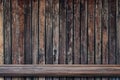 Empty front view of bookshelf on wooden wall