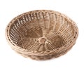 Empty fruit wicker basket bowl isolated Royalty Free Stock Photo