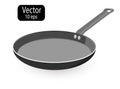 Empty frying pan isolated on a white background. Cooking Pot and Pan. Kitchen utensils for cooking food. Vector Royalty Free Stock Photo