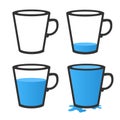 Empty and full mug. Vector illustration Royalty Free Stock Photo