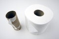 Empty and Full Toilette Paper Rolls Royalty Free Stock Photo