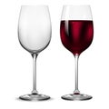 Empty and full transparency wine glass. Vector