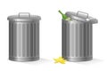 Empty and full vector refuse bin isolated Royalty Free Stock Photo