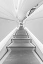 Empty futuristic stairway in modern building. Architectural abstract background