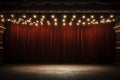 Empty gala theater stage and red velvet curtains Royalty Free Stock Photo