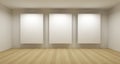Empty gallery, 3d room