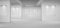 Empty gallery with empty niches with spotlights Royalty Free Stock Photo