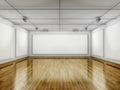 Empty Gallery, Hall with Frames Royalty Free Stock Photo