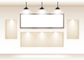 empty gallery interior with frame on wall for product sales by vector design Royalty Free Stock Photo