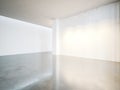 Empty gallery interior with white canvas and Royalty Free Stock Photo