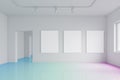 Empty gallery with three posters Royalty Free Stock Photo