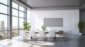 An empty gallery wall with plain white walls white aesthetics wall mockup Royalty Free Stock Photo