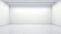 An empty gallery wall with plain white walls HD wall mockup Royalty Free Stock Photo