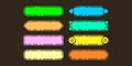 empty game user horizontal multicolored interface frames in pixel art retro platformer style