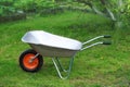 Empty garden metal cart with wheels