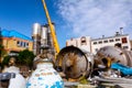 Empty gas welding containers, cylinders for Nitrogen Royalty Free Stock Photo