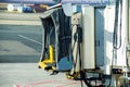 Empty gate and jetway at airport terminal