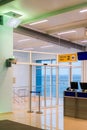 Empty gateway terminal in waiting area in airport Royalty Free Stock Photo