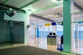 Empty gateway terminal in waiting area in airport Royalty Free Stock Photo