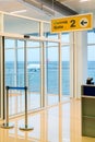 Empty gateway terminal in waiting area in airport