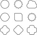 Empty geometric banners. Abstract bold shapes, minimalistic message balloon template. Various multicolored forms