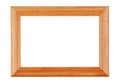 Empty ginger wooden photo frame isolated on white background Royalty Free Stock Photo