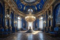 an empty glamorous rococo baroque ballroom AI Royalty Free Stock Photo