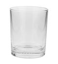 Empty glass beaker isolated on white background close up