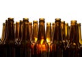 Empty glass beer bottles Royalty Free Stock Photo