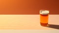 Empty Glass Of Beer On Orange Background - Realistic Scenery Royalty Free Stock Photo