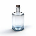 Empty glass bottle with blank label isolated on white background Royalty Free Stock Photo