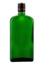 Empty glass bottle green color for alcoholic drinks or water on a white background Royalty Free Stock Photo