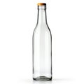 Empty glass bottle isolated on white background Royalty Free Stock Photo