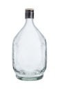 Empty glass bottle, sealed with a metal stopper. Isolated on a white background