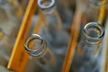 Empty glass bottles, close-up Royalty Free Stock Photo