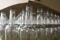 Empty glass bottles. Whiskey and brandy distillery Royalty Free Stock Photo