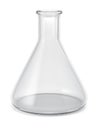 Empty glass conical erlenmeyer flask Royalty Free Stock Photo