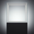 Empty glass cube. 3d rendering