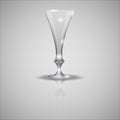 Empty glass cup on mirror Vector illustration Royalty Free Stock Photo