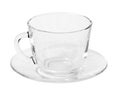 Empty Glass cup and saucer Royalty Free Stock Photo