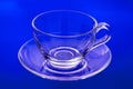 Empty glass cup and saucer Royalty Free Stock Photo