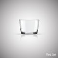 Empty glass cup vector on a gray background. Non transparent gradient mesh. Vector illustration isolated. Empty clean drinking Royalty Free Stock Photo