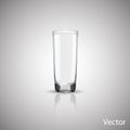 Empty glass cup vector on a gray background. Non transparent gradient mesh. Vector illustration isolated. Empty clean drinking Royalty Free Stock Photo