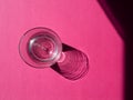 Empty glass with deep shadows Royalty Free Stock Photo