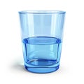 Half-Full Glass of Clear Water, Blue Glass, Refreshing Drink Royalty Free Stock Photo