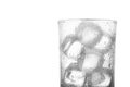 Empty glass with ice cubes isolate on white background Royalty Free Stock Photo