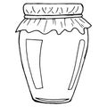 Empty glass jar. Vector illustration of a glass jar. Hand drawn empty jar Royalty Free Stock Photo